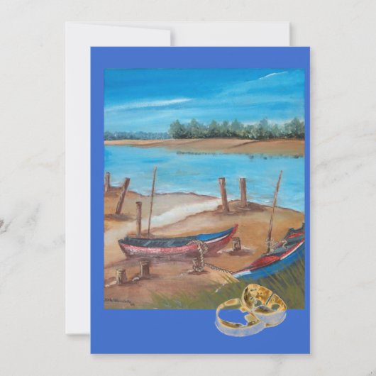 Bootshochzeit Einladung (Vorderseite)