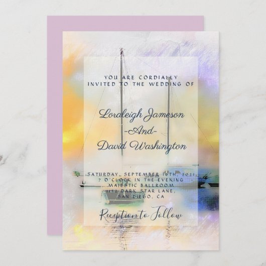 Bootshochzeit Einladung (Vorne/Hinten)