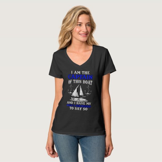 Bootskapitän Boater Husband Segelschiff Seafare T-Shirt (Vorderseite Vollansicht)