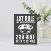 Bootskapitän Funny Rules Fisherman Sailor Postkarte (Stehend Vorderseite)