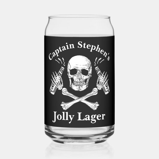 Bootskapitän Jolly Lager Custom Beer Pirate Thema Dosenglas (Rückseite)