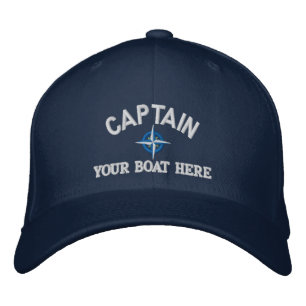 Bootskapitän und Schiffskompaß Bestickte Baseballkappe