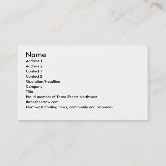 Bootskarten Visitenkarte (Vorderseite)