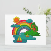 Bootslandschaft unter Sonnenwolken und Regenbogen (Stehend Vorderseite)
