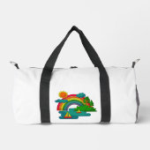 Bootslandschaft unter Sonnenwolken und Regenbogen Duffle Bag (Vorderseite)