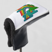 Bootslandschaft unter Sonnenwolken und Regenbogen Golf Headcover (3/4 Vorderseite)
