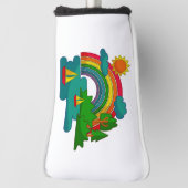 Bootslandschaft unter Sonnenwolken und Regenbogen Golf Headcover (Rotieren 90)