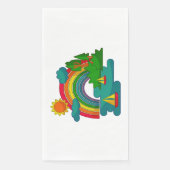 Bootslandschaft unter Sonnenwolken und Regenbogen Serviette (Vorderseite)