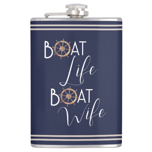 Bootsleben Nautical Junggesellinnenabschied Ehefra Flachmann (Vorderseite)