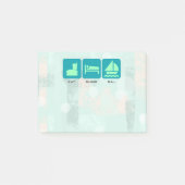 Bootsleben - Sleep-Segel im grünen Hintergrund ess Post-it Klebezettel (Vorderseite)