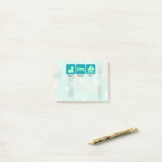 Bootsleben - Sleep-Segel im grünen Hintergrund ess Post-it Klebezettel (Auf Schreibtisch)