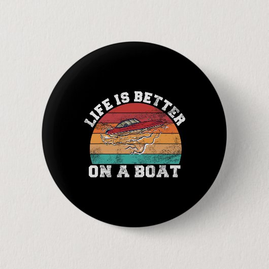 Bootsmann Leben Kapitän Bootfahren Skipper Seeleut Button (Vorderseite)
