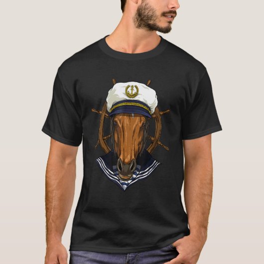 Bootsmann Pferd Boot Bootsbesitzer Matrose Pferd T-Shirt (Vorderseite)