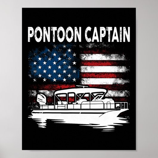 Bootsmann Ponton Kapitän 4. Juli Pontonboot Poster (Vorne)
