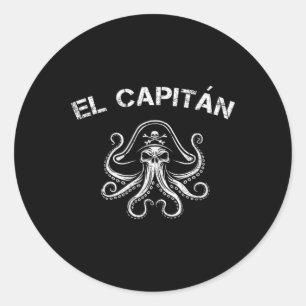 Bootsmann Ponton Oktopus Pirat Nautical Männer E Runder Aufkleber
