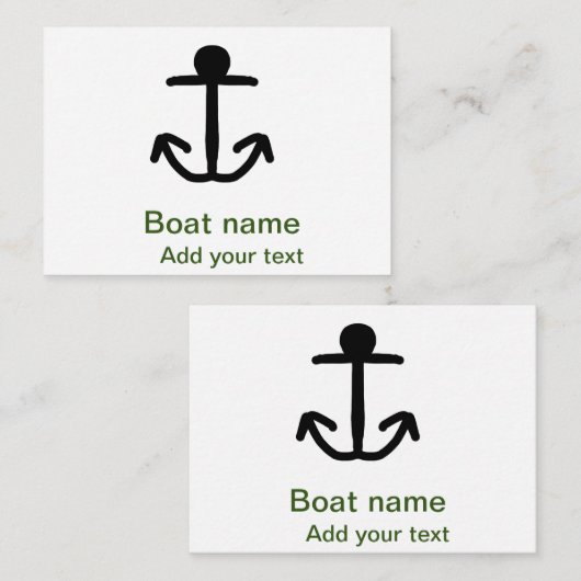 Bootsname benutzerdefinierter Ankersegelsommer Tex Mitteilungskarte (Vorne/Hinten)