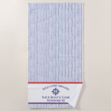 Bootsname Hafen Nautical Kompassrose Strandtuch
