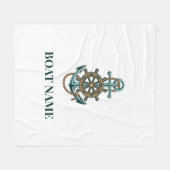 Bootsname Nautical Anchor Rope hinzufügen Fleecedecke (Vorderseite (Horizontal))