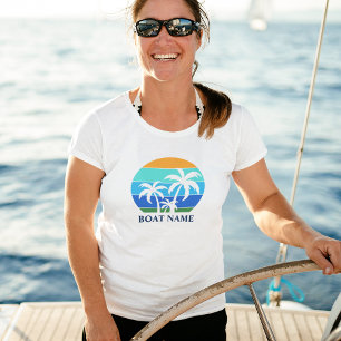 Bootsname Sun Palm Trees White Tri-Blend Shirt