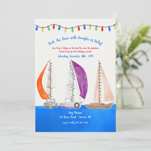 Bootsparade der Lichter Einladung (Stehend Vorderseite)