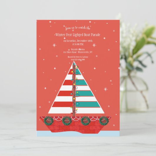 Bootsparade Einladung (Stehend Vorderseite)