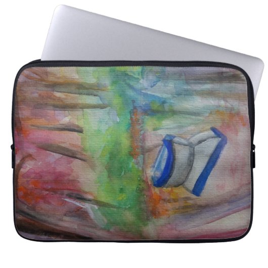 Bootsromantische Wasserfarbe Laptop Sieb 13" Laptopschutzhülle (Vorderseite)