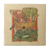 Bootsschiff auf einem Wal Fliese (Vorderseite)