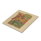 Bootsschiff auf einem Wal Fliese (Seite)