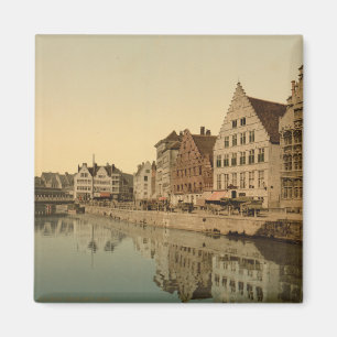 Bootssteg in Gent, Belgien Magnet