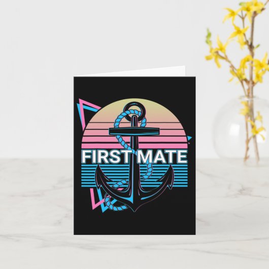 Bootssteg Retro First Mate Karte (Gelbe Blume)