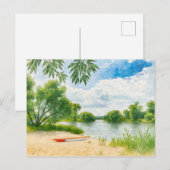 Bootsstrasse Aquarell havelland Feiertagspostkarte (Vorne/Hinten)