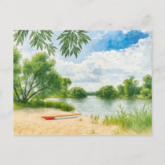 Bootsstrasse Aquarell havelland Feiertagspostkarte (Vorderseite)