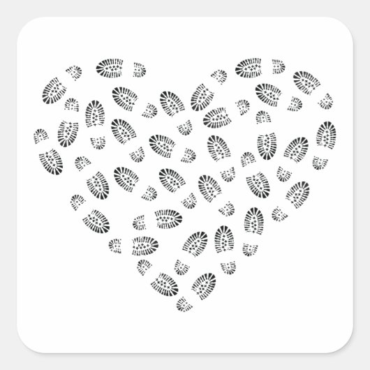 Bootstauchherz Quadratischer Aufkleber (Vorderseite)