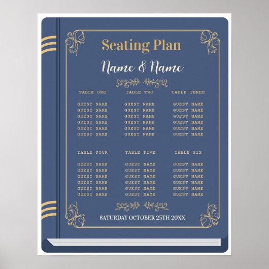 Bootstisch für die Hochzeitsbibliothek der Bibliot Poster (Vorne)