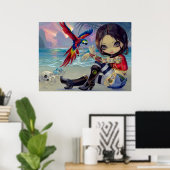 Bootstrap Betsy ART PRINT Pirate Tattoo Girl Poster (Heimbüro)