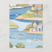 Bootsübersicht | Moderne Aquarellmalerei Postkarte (Vorderseite)