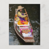 Bootsverkäufer, Damnoen Saduak Floating Market Postkarte (Vorderseite)