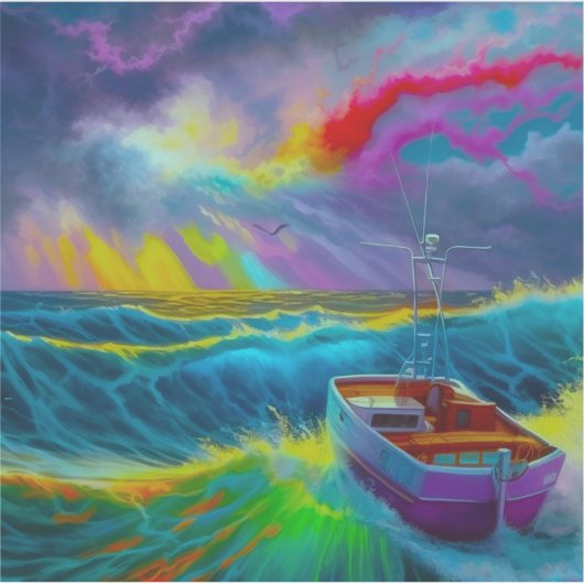 Bootszene Aufkleber (Vorderseite)