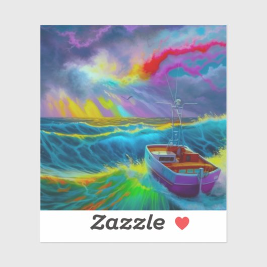 Bootszene Aufkleber (Blatt)