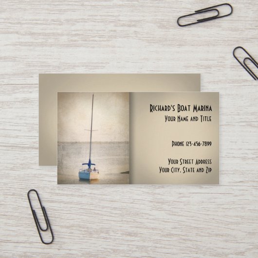 Bootverkauf Marina Business Card Visitenkarte (Vorderseite/Rückseite Beispiel)