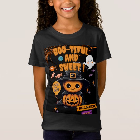 Booty Halloween Kids T - Shirt | Spooky Pumpkin (Vorderseite)