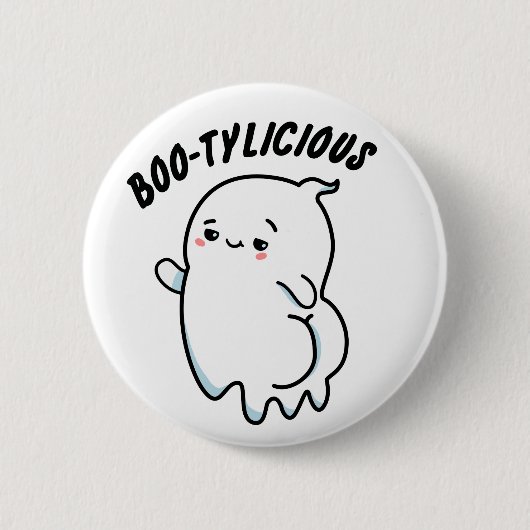 Bootylicious Funny Ghost Pun Button (Vorderseite)