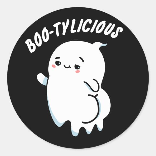 Bootylicious Funny Ghost Pun Runder Aufkleber (Vorderseite)