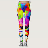 Bootylisos Liquid Rainbow Lion Animal Print Leggings (Vorderseite)