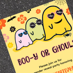Booy oder Ghoul Groovy Geist Halloween Geschlecht  Einladung