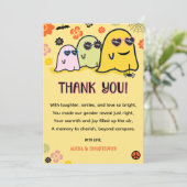 Booy oder Ghoul Groovy Ghost Halloween Gender Enth Dankeskarte (Stehend Vorderseite)