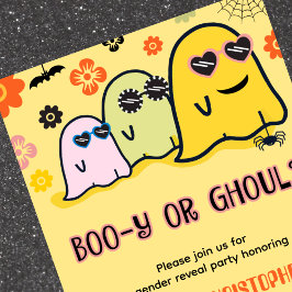 Booy oder Ghoul Groovy Ghost Halloween Gender Enth Einladung