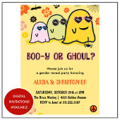 Booy oder Ghoul Groovy Ghost Halloween Gender Enth Einladung