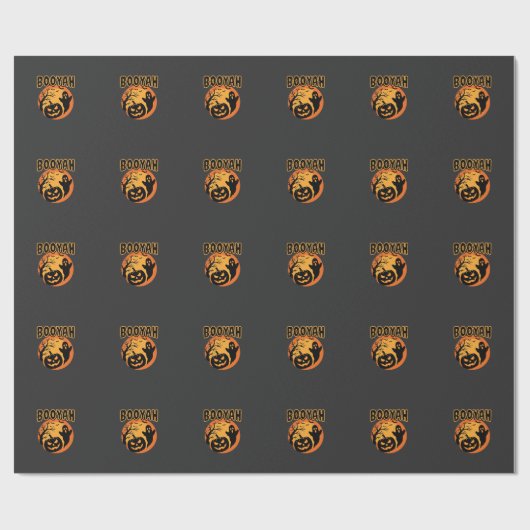 Booyah Halloween-Geist-Kürbis-Design Geschenkpapier (Flach)