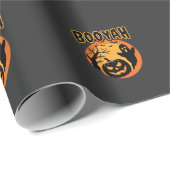 Booyah Halloween-Geist-Kürbis-Design Geschenkpapier (Rolleneckpunkt)